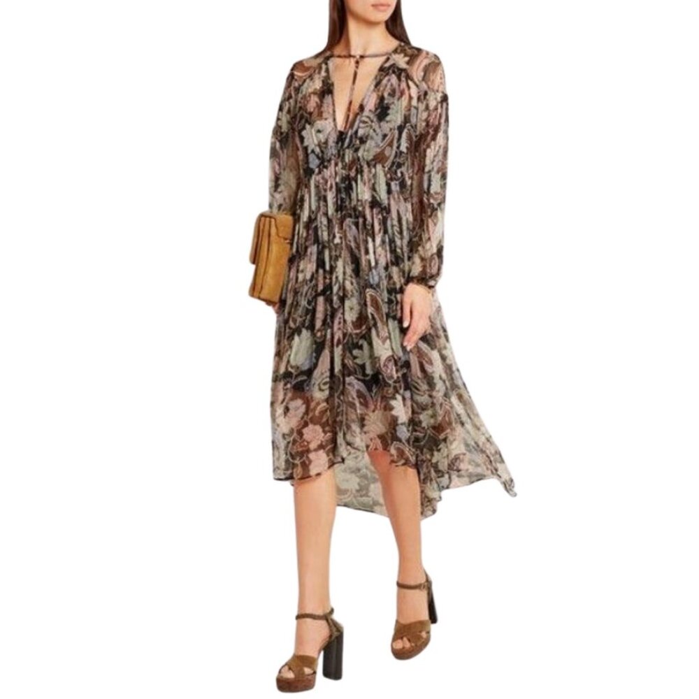 Zimmermann Henna T-Bar Dress Sz 0 Silk